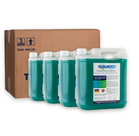 Detergente líquido TERRACLIN-LAVAROPA concentrado para todo tipo de ropa pack 4 x 5 litros